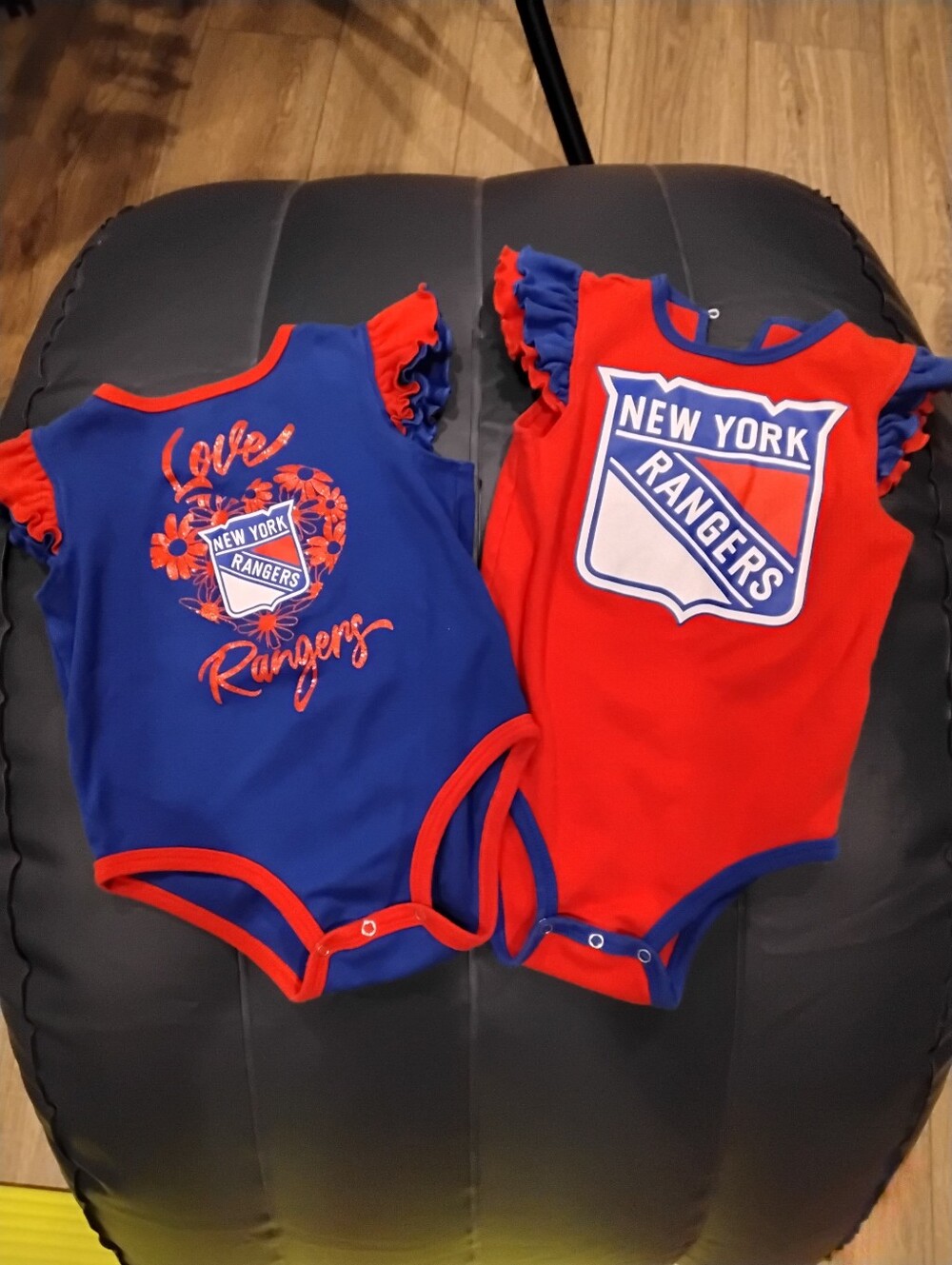 EUC Set Of 2 NY Rangers Cotton Onsies 24 Months Firm Price